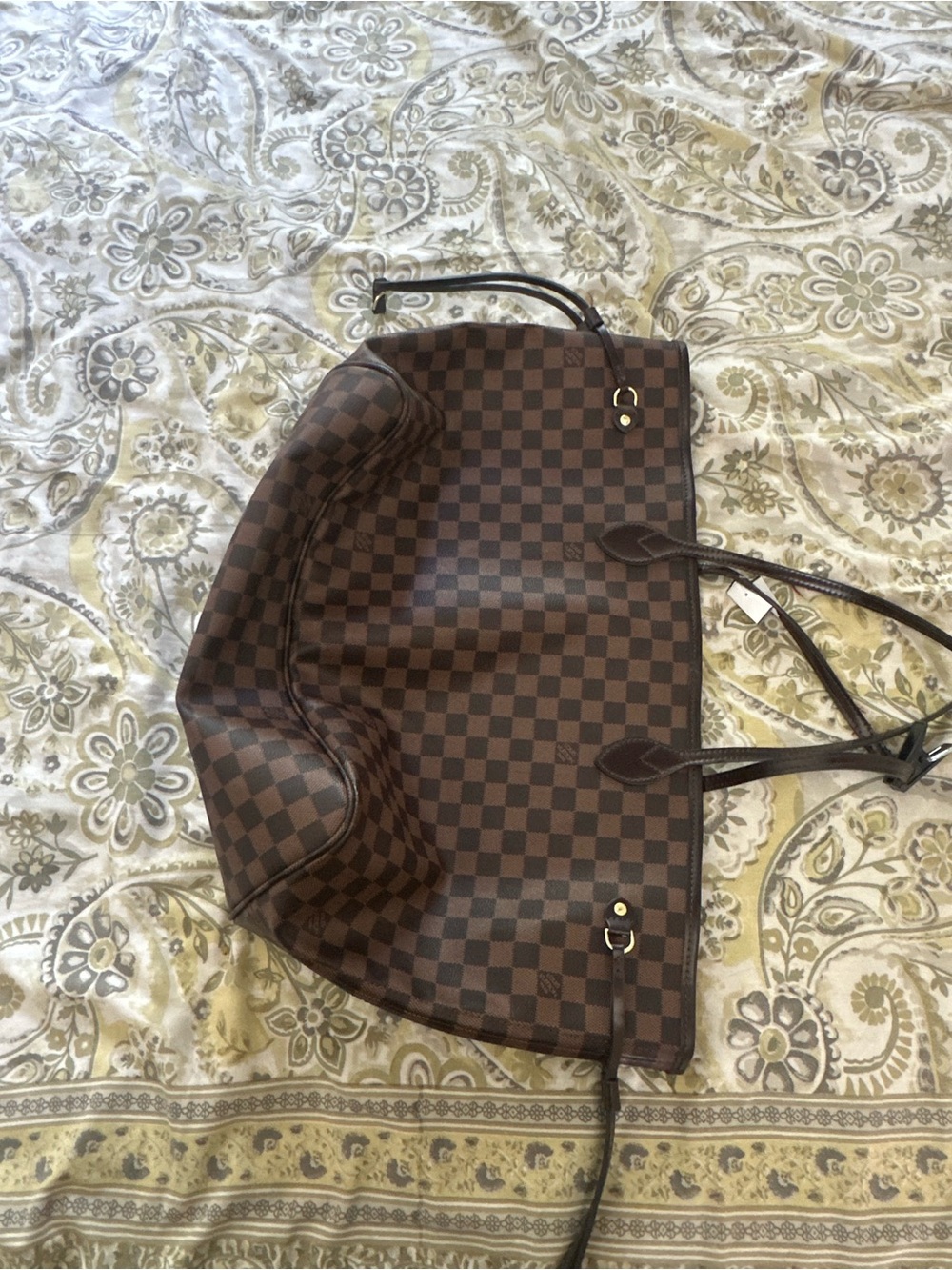 Brown Check Tote Handbag